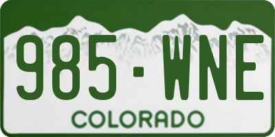 CO license plate 985WNE