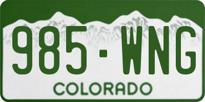 CO license plate 985WNG