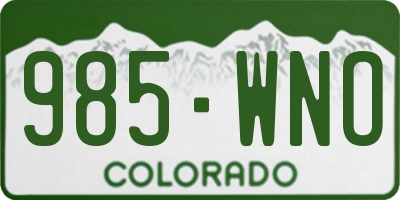CO license plate 985WNO
