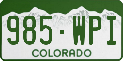 CO license plate 985WPI