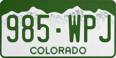 CO license plate 985WPJ