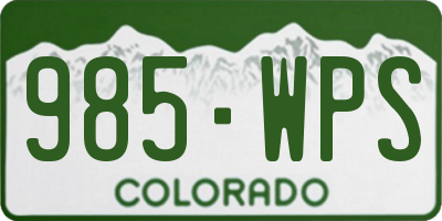 CO license plate 985WPS