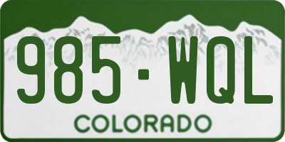 CO license plate 985WQL