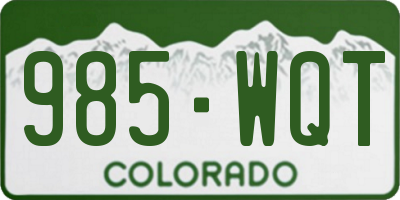CO license plate 985WQT