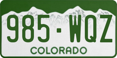CO license plate 985WQZ