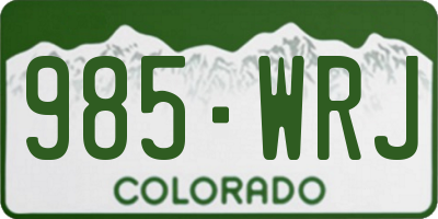 CO license plate 985WRJ