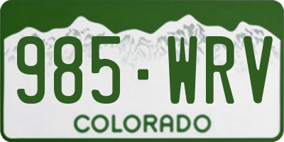 CO license plate 985WRV