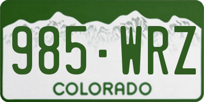 CO license plate 985WRZ