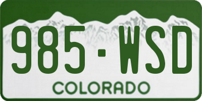 CO license plate 985WSD