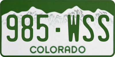 CO license plate 985WSS