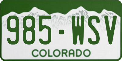 CO license plate 985WSV