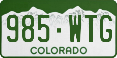 CO license plate 985WTG