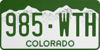 CO license plate 985WTH