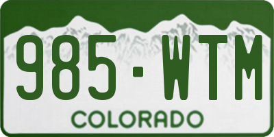 CO license plate 985WTM