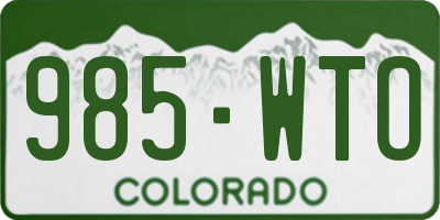 CO license plate 985WTO