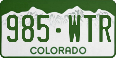 CO license plate 985WTR