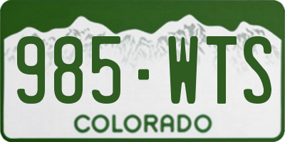 CO license plate 985WTS