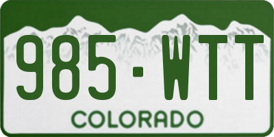 CO license plate 985WTT