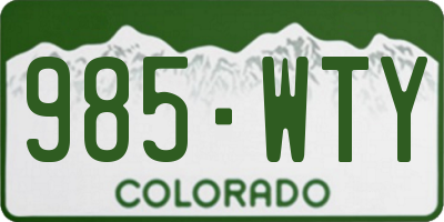 CO license plate 985WTY