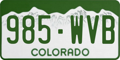 CO license plate 985WVB
