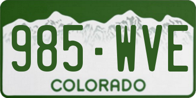 CO license plate 985WVE