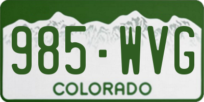 CO license plate 985WVG