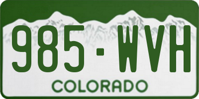 CO license plate 985WVH
