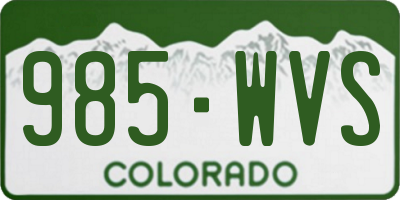 CO license plate 985WVS