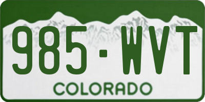 CO license plate 985WVT