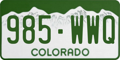 CO license plate 985WWQ