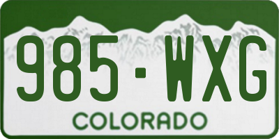 CO license plate 985WXG