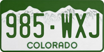 CO license plate 985WXJ