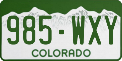 CO license plate 985WXY