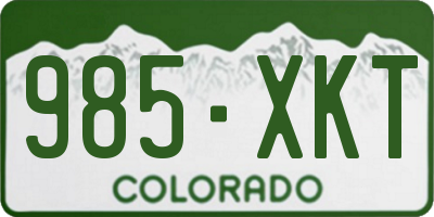 CO license plate 985XKT