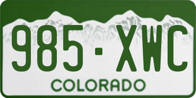 CO license plate 985XWC