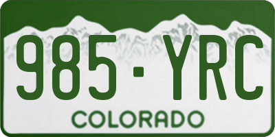 CO license plate 985YRC