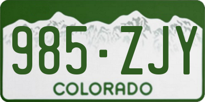 CO license plate 985ZJY