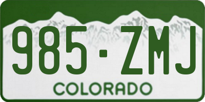 CO license plate 985ZMJ