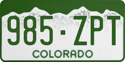 CO license plate 985ZPT