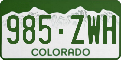 CO license plate 985ZWH