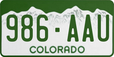 CO license plate 986AAU