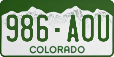 CO license plate 986AOU