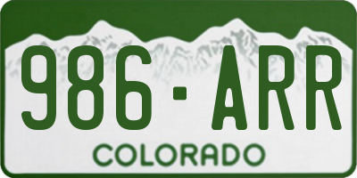 CO license plate 986ARR