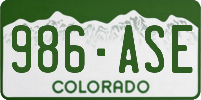 CO license plate 986ASE