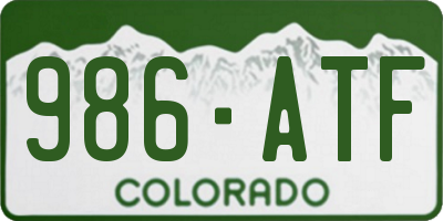 CO license plate 986ATF