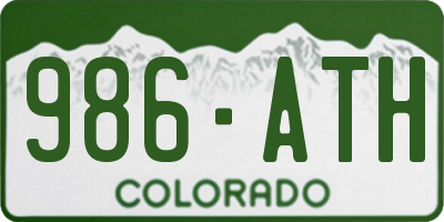 CO license plate 986ATH