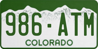 CO license plate 986ATM