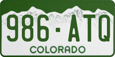 CO license plate 986ATQ