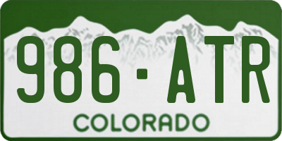 CO license plate 986ATR