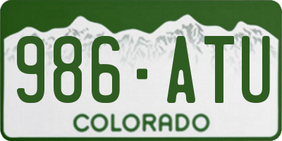 CO license plate 986ATU